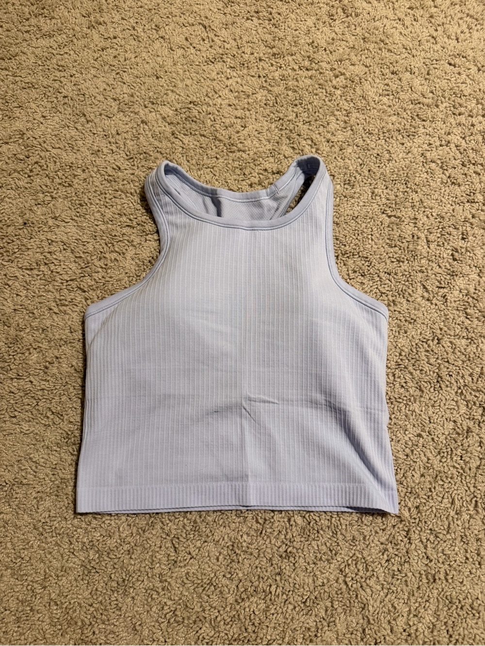 Lululemon Ebb to Street Ribbed Light Lavender Racerback Crop Top Size 6